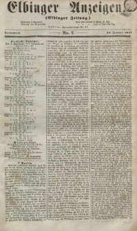 Elbinger Anzeigen, Nr. 7. Sonnabend, 24. Januar 1857
