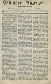 Elbinger Anzeigen, Nr. 10. Mittwoch, 4. Februar 1857