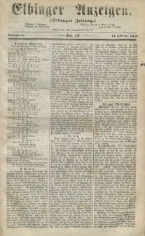 Elbinger Anzeigen, Nr. 13. Sonnabend, 14. Februar 1857