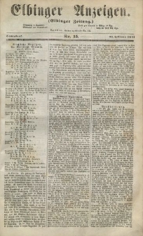 Elbinger Anzeigen, Nr. 15. Sonnabend, 21. Februar 1857