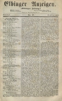 Elbinger Anzeigen, Nr. 17. Sonnabend, 28. Februar 1857