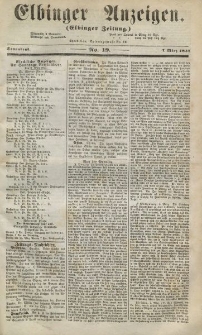 Elbinger Anzeigen, Nr. 19. Sonnabend, 7. März 1857