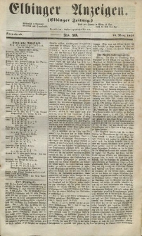 Elbinger Anzeigen, Nr. 23. Sonnabend, 21. März 1857
