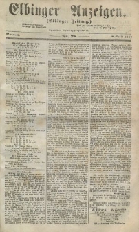 Elbinger Anzeigen, Nr. 28. Mittwoch, 8. April 1857