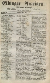 Elbinger Anzeigen, Nr. 29. Sonnabend, 11. April 1857