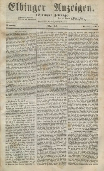 Elbinger Anzeigen, Nr. 30. Mittwoch, 15. April 1857