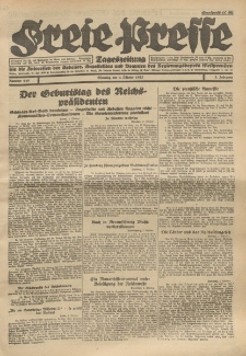 Freie Presse, Nr. 149 Dienstag 4. October 1927 3. Jahrgang