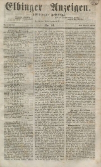 Elbinger Anzeigen, Nr. 33. Sonnabend, 25. April 1857
