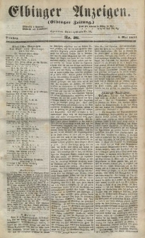 Elbinger Anzeigen, Nr. 36. Dienstag, 5. Mai 1857