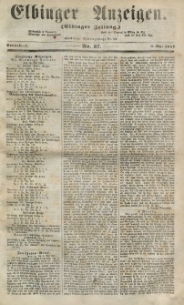 Elbinger Anzeigen, Nr. 37. Sonnabend, 9. Mai 1857