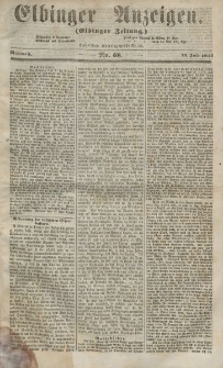 Elbinger Anzeigen, Nr. 58. Mittwoch, 22. Juli 1857