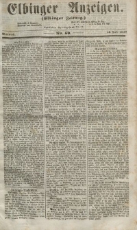 Elbinger Anzeigen, Nr. 60. Mittwoch, 29. Juli 1857