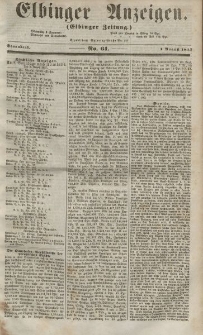 Elbinger Anzeigen, Nr. 61. Sonnabend, 1. August 1857