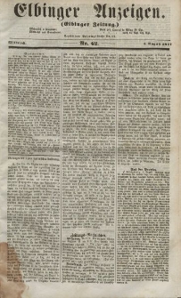 Elbinger Anzeigen, Nr. 62. Mittwoch, 5. August 1857
