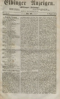 Elbinger Anzeigen, Nr. 63. Sonnabend, 8. August 1857
