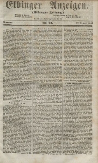 Elbinger Anzeigen, Nr. 64. Mittwoch, 12. August 1857