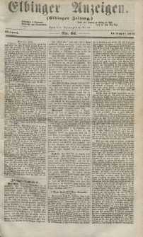 Elbinger Anzeigen, Nr. 66. Mittwoch, 19. August 1857