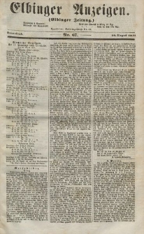 Elbinger Anzeigen, Nr. 67. Sonnabend, 22. August 1857