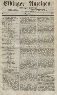 Elbinger Anzeigen, Nr. 71. Sonnabend, 5. September 1857