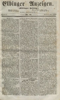 Elbinger Anzeigen, Nr. 74. Mittwoch, 16. September 1857
