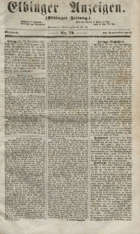Elbinger Anzeigen, Nr. 78. Mittwoch, 30. September 1857