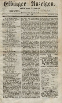 Elbinger Anzeigen, Nr. 79. Sonnabend, 3. Oktober 1857