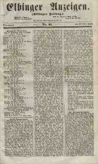Elbinger Anzeigen, Nr. 81. Sonnabend, 10. Oktober 1857