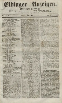 Elbinger Anzeigen, Nr. 81. Sonnabend, 10. Oktober 1857