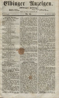 Elbinger Anzeigen, Nr. 84. Sonnabend, 17. Oktober 1857