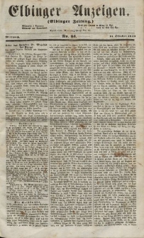 Elbinger Anzeigen, Nr. 85. Mittwoch, 21. Oktober 1857