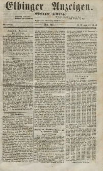 Elbinger Anzeigen, Nr. 91. Mittwoch, 11. November 1857