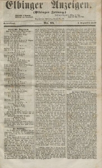 Elbinger Anzeigen, Nr. 98. Sonnabend, 5. Dezember 1857