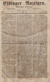 Elbinger Anzeigen, Nr. 3. Mittwoch, 9. Januar 1856