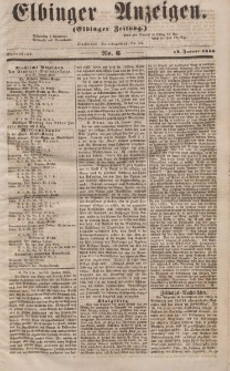 Elbinger Anzeigen, Nr. 6. Sonnabend, 19. Januar 1856