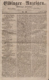 Elbinger Anzeigen, Nr. 10. Sonnabend, 2. Februar 1856