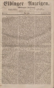 Elbinger Anzeigen, Nr. 13. Mittwoch, 13. Februar 1856