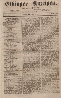 Elbinger Anzeigen, Nr. 22. Sonnabend, 15. März 1856