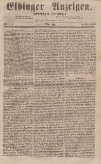 Elbinger Anzeigen, Nr. 41. Mittwoch, 21. Mai 1856