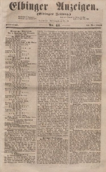 Elbinger Anzeigen, Nr. 42. Sonnabend, 24. Mai 1856