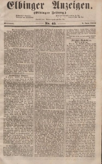 Elbinger Anzeigen, Nr. 45. Mittwoch, 4. Juni 1856