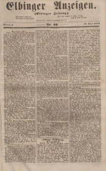 Elbinger Anzeigen, Nr. 49. Mittwoch, 18. Juni 1856