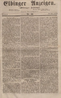 Elbinger Anzeigen, Nr. 49. Mittwoch, 18. Juni 1856