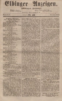 Elbinger Anzeigen, Nr. 50. Sonnabend, 21. Juni 1856