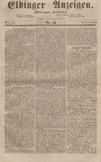 Elbinger Anzeigen, Nr. 51. Mittwoch, 25. Juni 1856