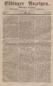 Elbinger Anzeigen, Nr. 53. Mittwoch, 2. Juli 1856