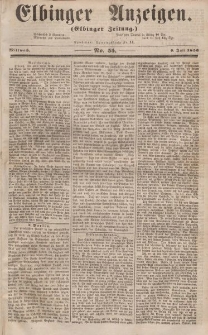 Elbinger Anzeigen, Nr. 55. Mittwoch, 9. Juli 1856