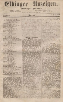 Elbinger Anzeigen, Nr. 58. Sonnabend, 19. Juli 1856