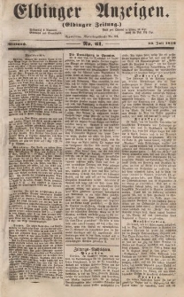 Elbinger Anzeigen, Nr. 61. Mittwoch, 30. Juli 1856