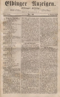 Elbinger Anzeigen, Nr. 64. Sonnabend, 9. August 1856