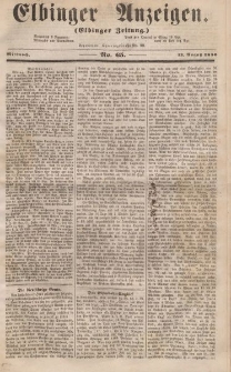Elbinger Anzeigen, Nr. 65. Mittwoch, 13. August 1856